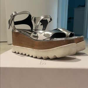 Stella McCartney Stylish Silver Platform Sandals
